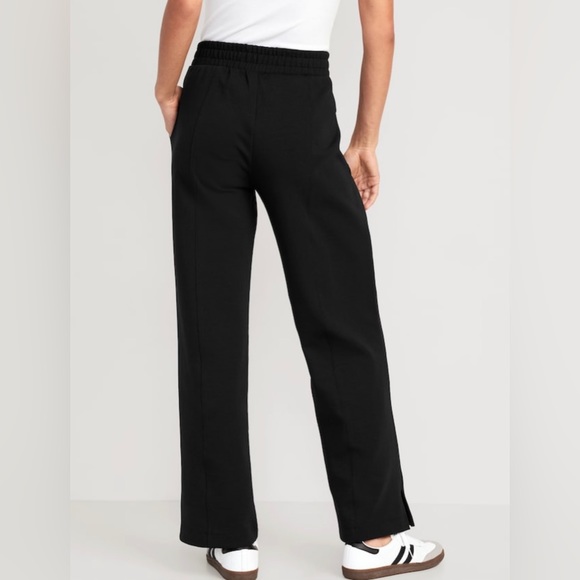 NWT! Black High-Waisted Dynamic Fleece Wide-Leg Trouser Pants - Multiple Sizes - Picture 2 of 8